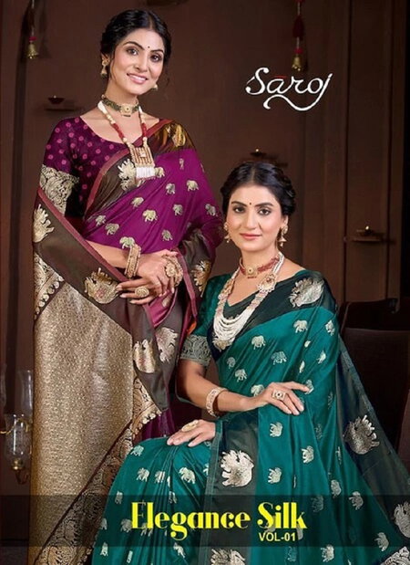 Elegance Silk Vol 1 By Saroj Silk Occasion Wear Saree Suppliers In India